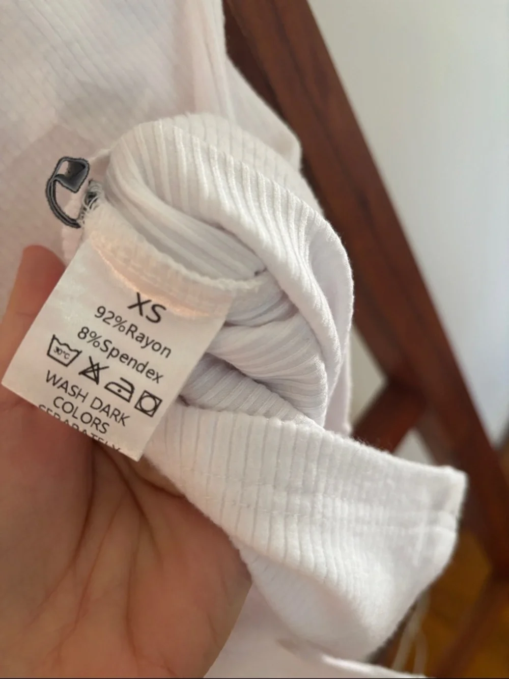 White Ribbed Button-Front Women's Top - Picture 3 of 3